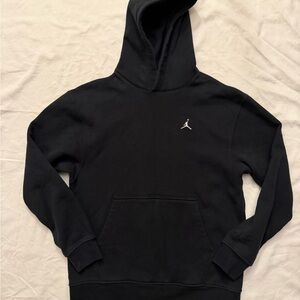 Jordan Brand Black Hoodie with White Logo Jumpman Embroidered